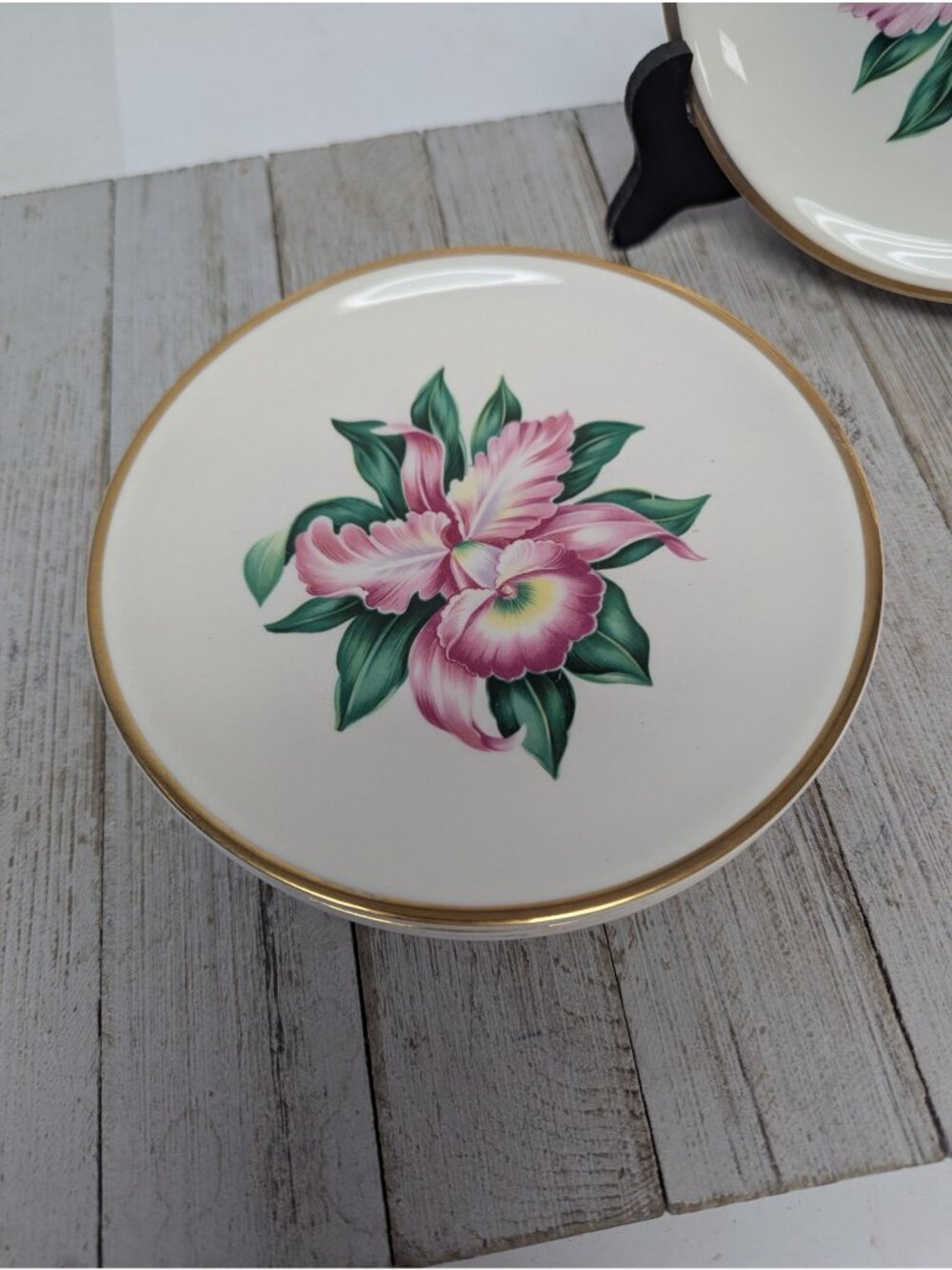 Vintage Paden City Pottery MODERN ORCHID Set 5 Dessert Bread Plates Retired USA - Picture 3 of 11